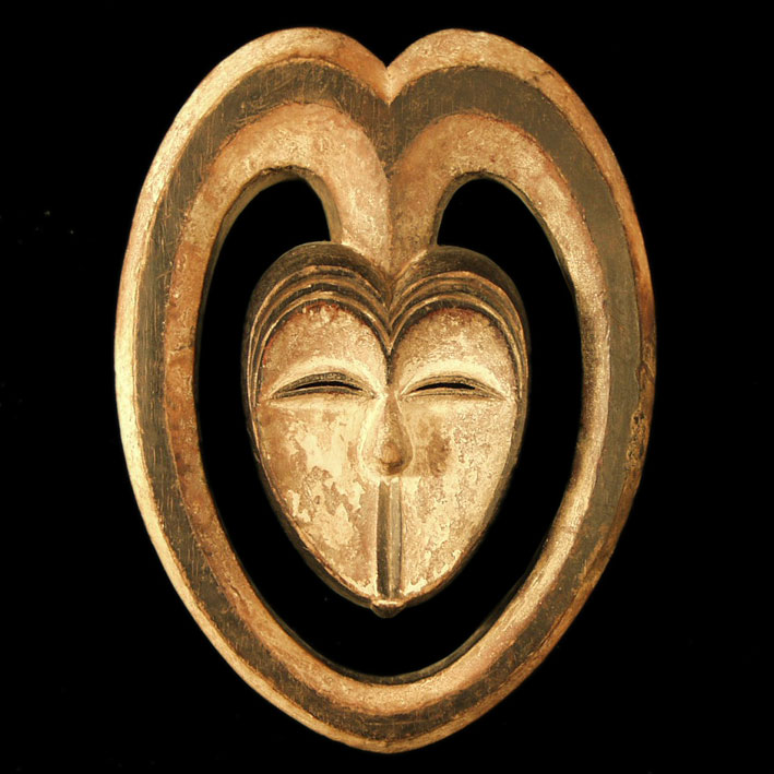Facial Kwele mask with horns, Gabon